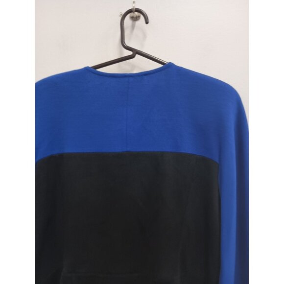 St. John Women Jacket 12 Blue Black Wool Santana Knit Old Money Timeless Classic - Picture 6 of 7